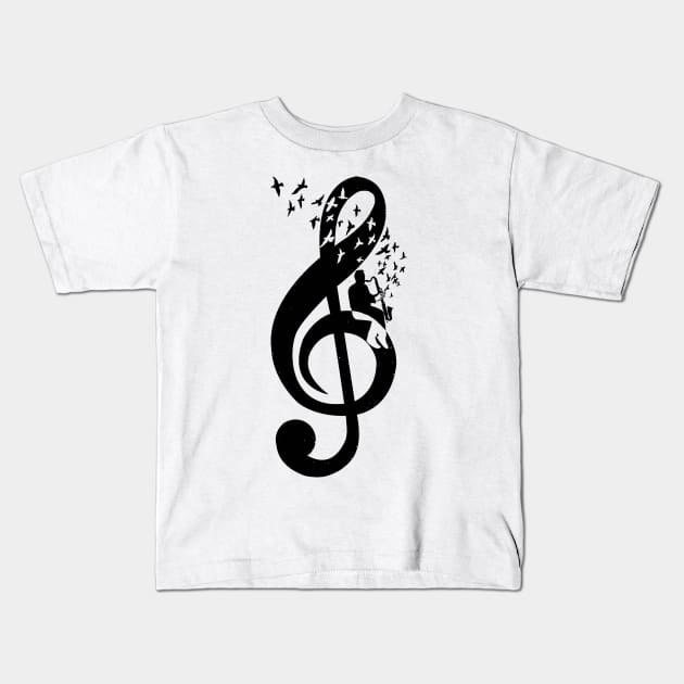 Treble Clef - Bass clarinet Kids T-Shirt by barmalisiRTB